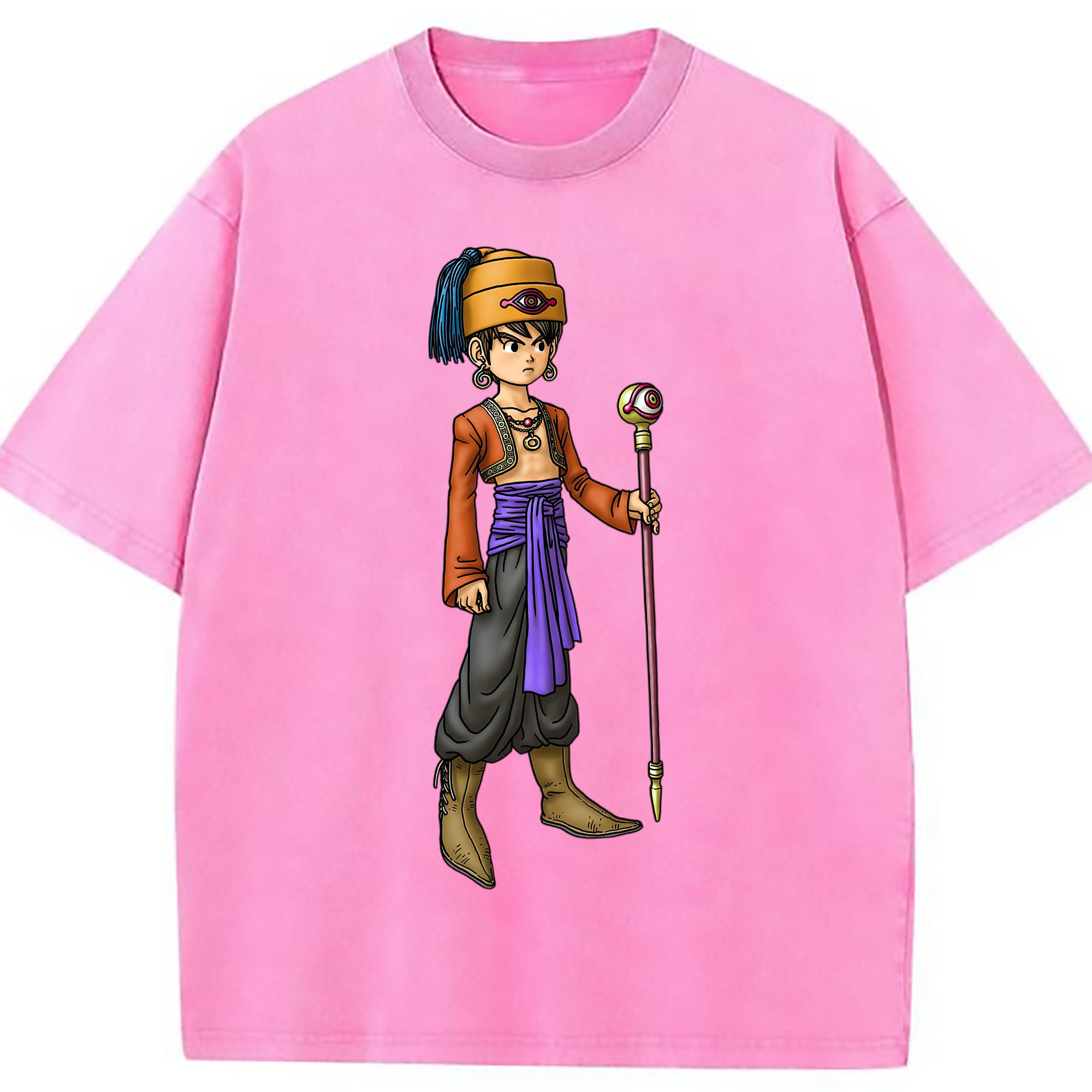 （画像用） ドラゴンクエスト Doragon Kuesuto Dragon Quest 綿100% ヴィンテージ風 半袖Tシャツ（フロントプリント）